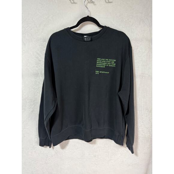 Nike Sportswear Swoosh Black Pullover Crewneck Sweatshirt Size XL - Picture 1 of 11